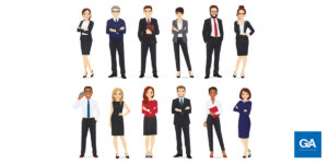 desenho de executivos vestido em vários estilos - imagem pessoal
