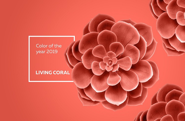 Monocromático com a cor Living Coral